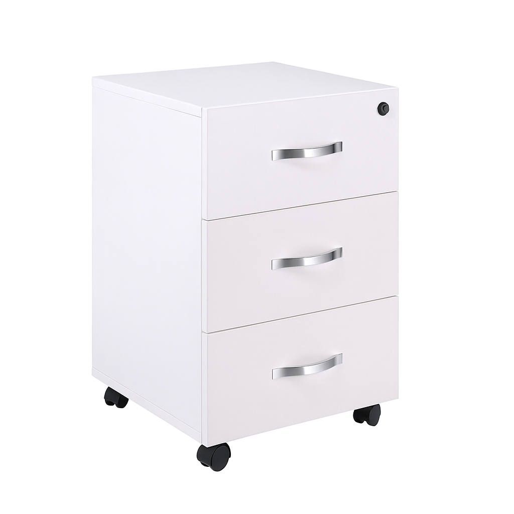 movable 3 drawers unit – white - RAMA OFFICE FURNITURE