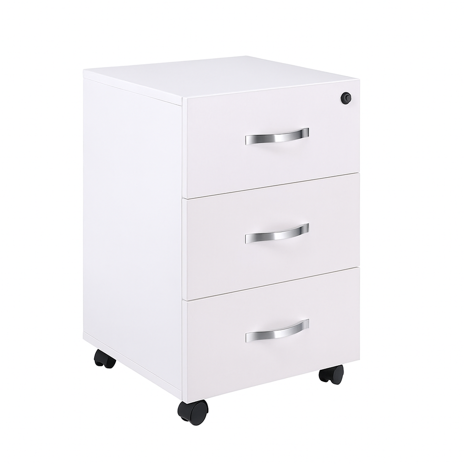 movable 3 drawers unit – white - RAMA OFFICE FURNITURE
