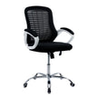 White Plastic Employee Office Chair with Padded Armrests - RAMA OFFICE FURNITURE